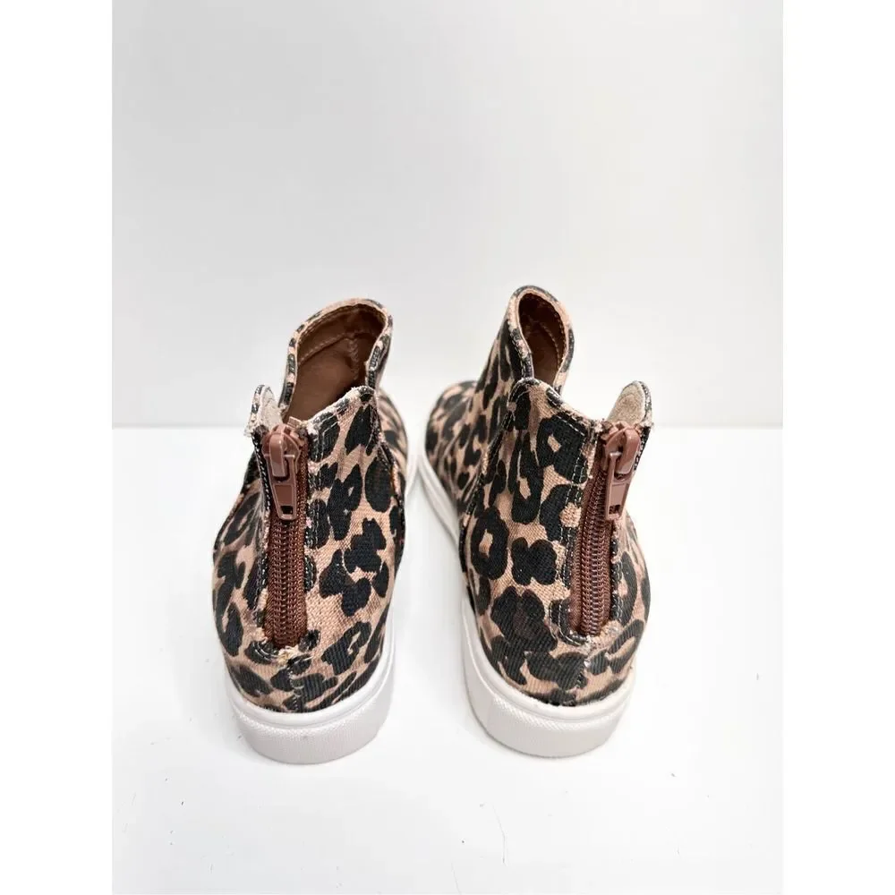 Steve Madden Boots Womens Size‎ 6 Claud Brown Black Leopard Print Ankle Bootie